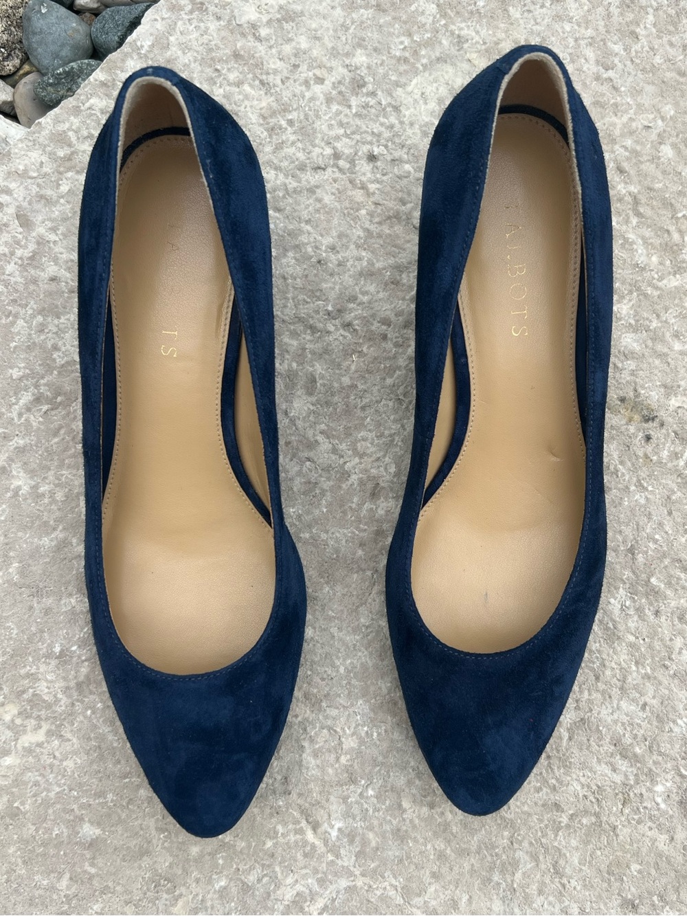 Talbots Navy Suede Wedge Pumps - Picture 6 of 14